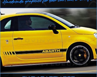 Fiat Abarth 500 595 695 Kit de rayas laterales Calcomanía gráfica de vinilo