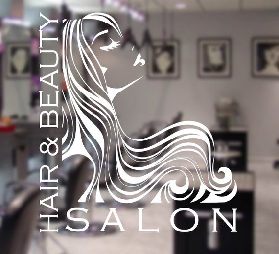Items similar to Woman Hair Beauty Salon Window Sign Decal Graphic Shop