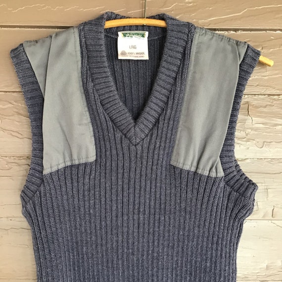 Vintage LL Bean Sweater Vest with Shoulder Patche… - image 2