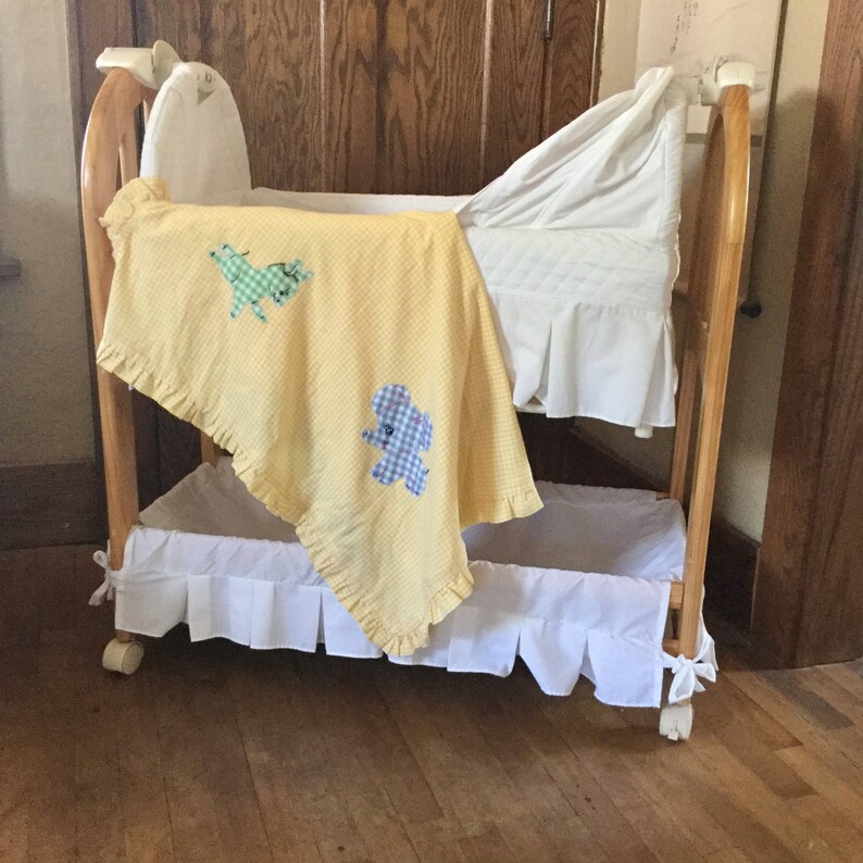 Vintage Lightweight Baby Blanket Yellow Gingham Baby Blanket Etsy