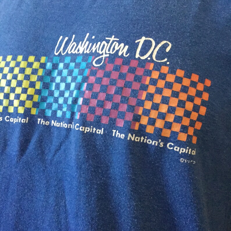 Vintage Washington DC T-shirt Washington DC Tourist Shirt Men's Medium Vintage T-shirt Hipster T-shirt Blue Washington DC T-shirt image 2