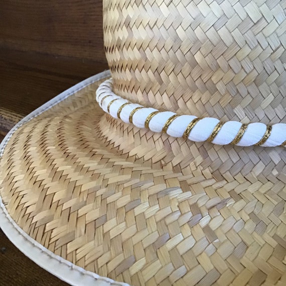 Vintage Straw Hat - Midcentury Straw Fedora - Wom… - image 6