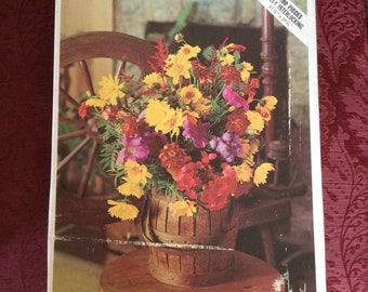 Vintage Jigsaw Puzzle - Whitman Jigsaw Puzzle - Spun Gold Floral Puzzle - Bouquet of Flowers in a Basket - Flower Puzzle - Fall Flowers