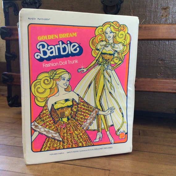 Vintage Barbie Case Vintage Golden Dream Barbie Case Golden Dream Barbie  Fashion Doll Trunk Vintage Fashion Doll Case Doll Wardrobe 