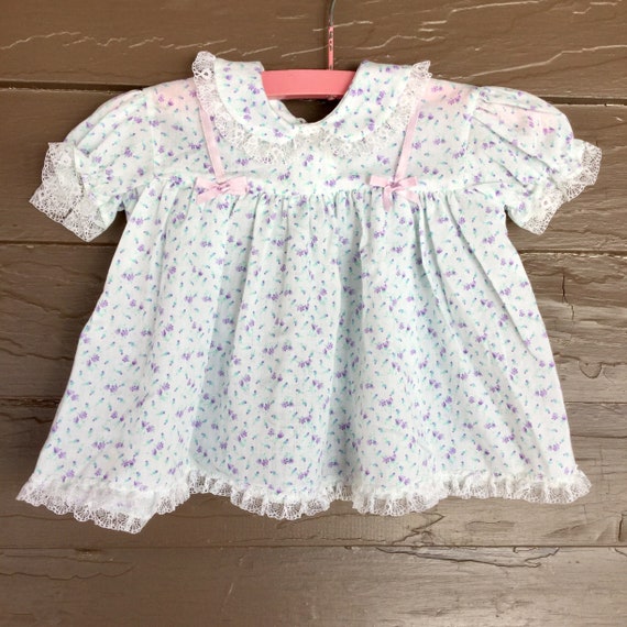 Adorable Vintage Baby Top - Baby Dress with Tiny … - image 1