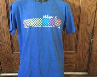 Vintage Washington DC T-shirt - Washington DC Tourist Shirt - Men's Medium Vintage T-shirt - Hipster T-shirt - Blue Washington DC T-shirt