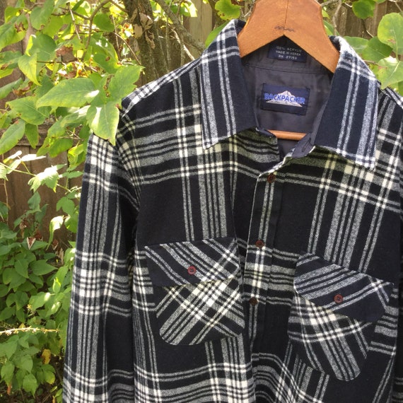 Vintage Flannel Shirt - Mens Medium Backpacker Fla