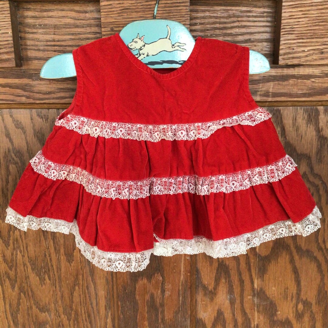 Vintage Red Velvet Baby Girl Dress Red Velvet Dress With Etsy