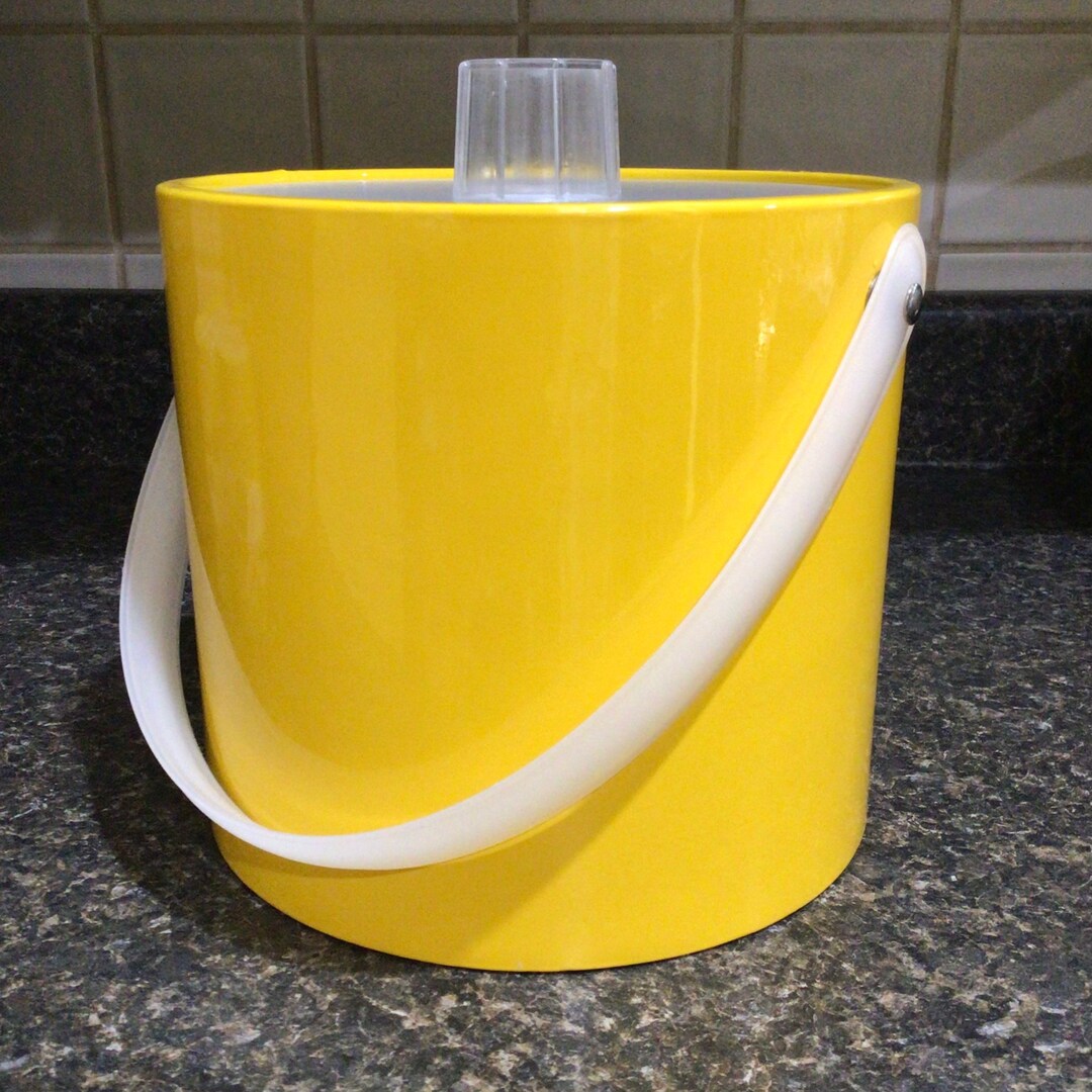 Bright Yellow Vintage Ice Bucket Insulated Ice Bucket Etsy