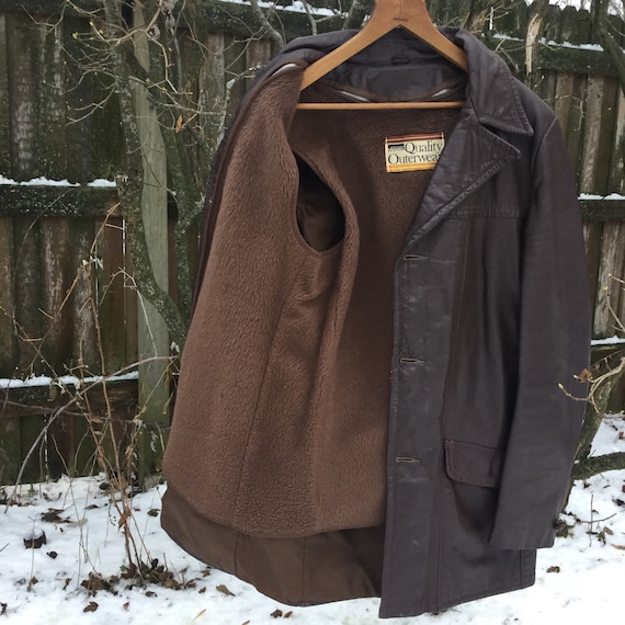 Men's Vintage Leather Coat - Vintage Montgomery Wa