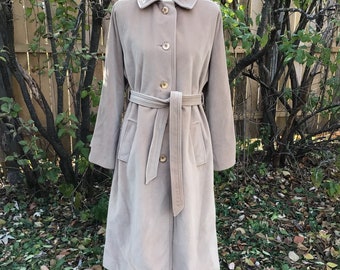 Vintage Faux Cashmere Coat - Kajjmir Coat - Faux Cashmere Jacket - Belted Coat - Trench Coat - Juli de Roma Coat - Camel Coat - Tan Coat