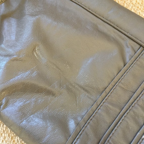 1980s Dark Gray Purse - Dark Gray Faux Leather Pu… - image 2
