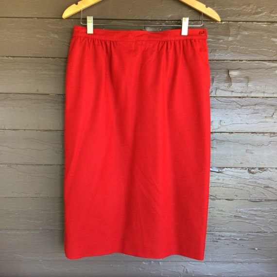 Vintage Pendleton Skirt - Red Wool Skirt - Red Pe… - image 1