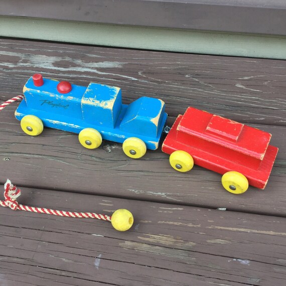 playskool wooden train set