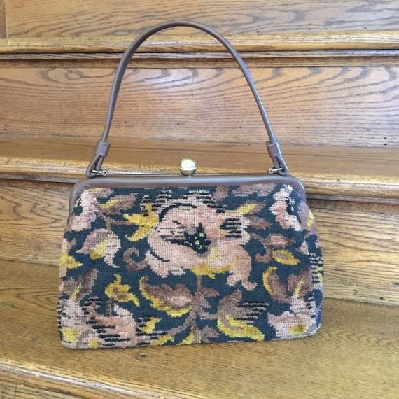 Vintage Tapestry Handbag - Vintage Tapestry Purse… - image 1