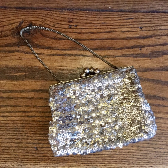 BY FAR Dulce Silver Sequins Shoulder Bag in White | Lyst