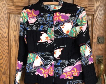 Vintage Butterfly Jacket - Quilted Jacket - Vintage California Trends Jacket - Colorful Butterfly Jacket - Quilted Blazer - Women’s Jacket