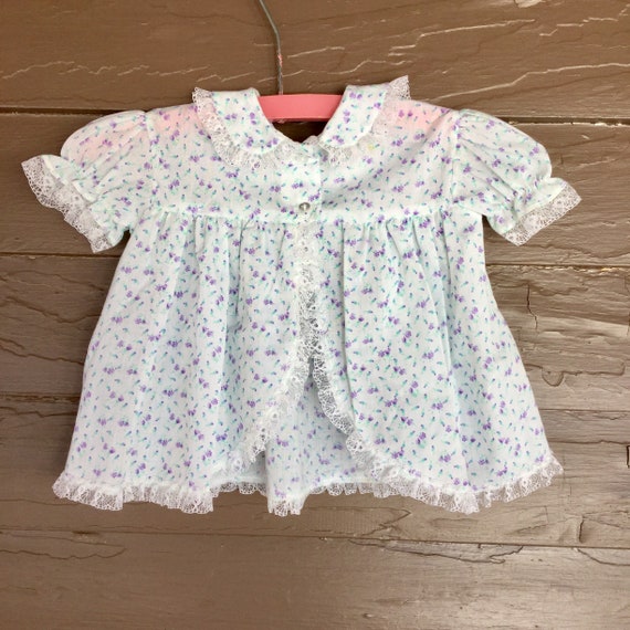 Adorable Vintage Baby Top - Baby Dress with Tiny … - image 3