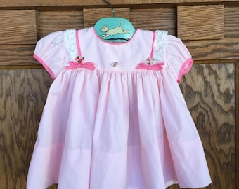Vintage Pink Baby Girl Dress - Spring Dress - Special Occasion Dress - Easter Dress - Light Pink - CI Castro and Co - Girls Size 9-12 Months