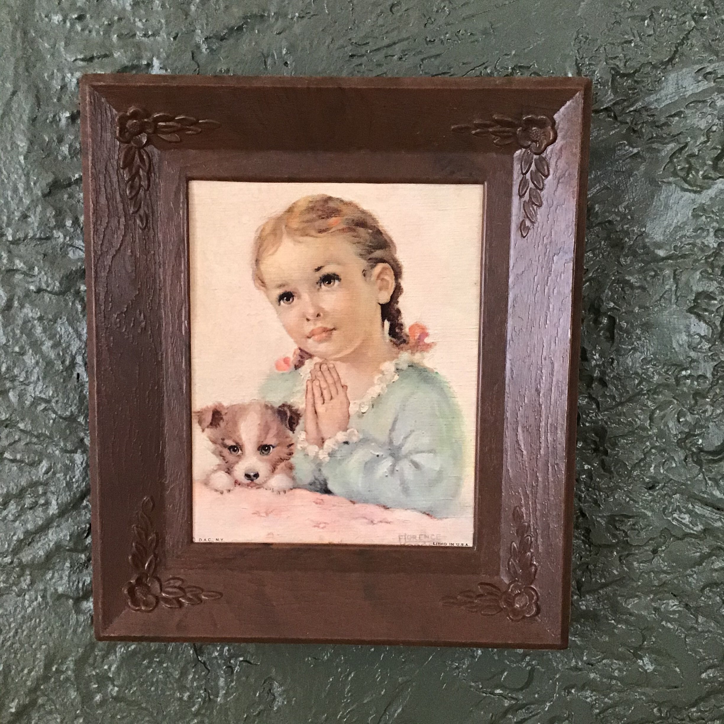 Praying Girl and Dog - Etsy