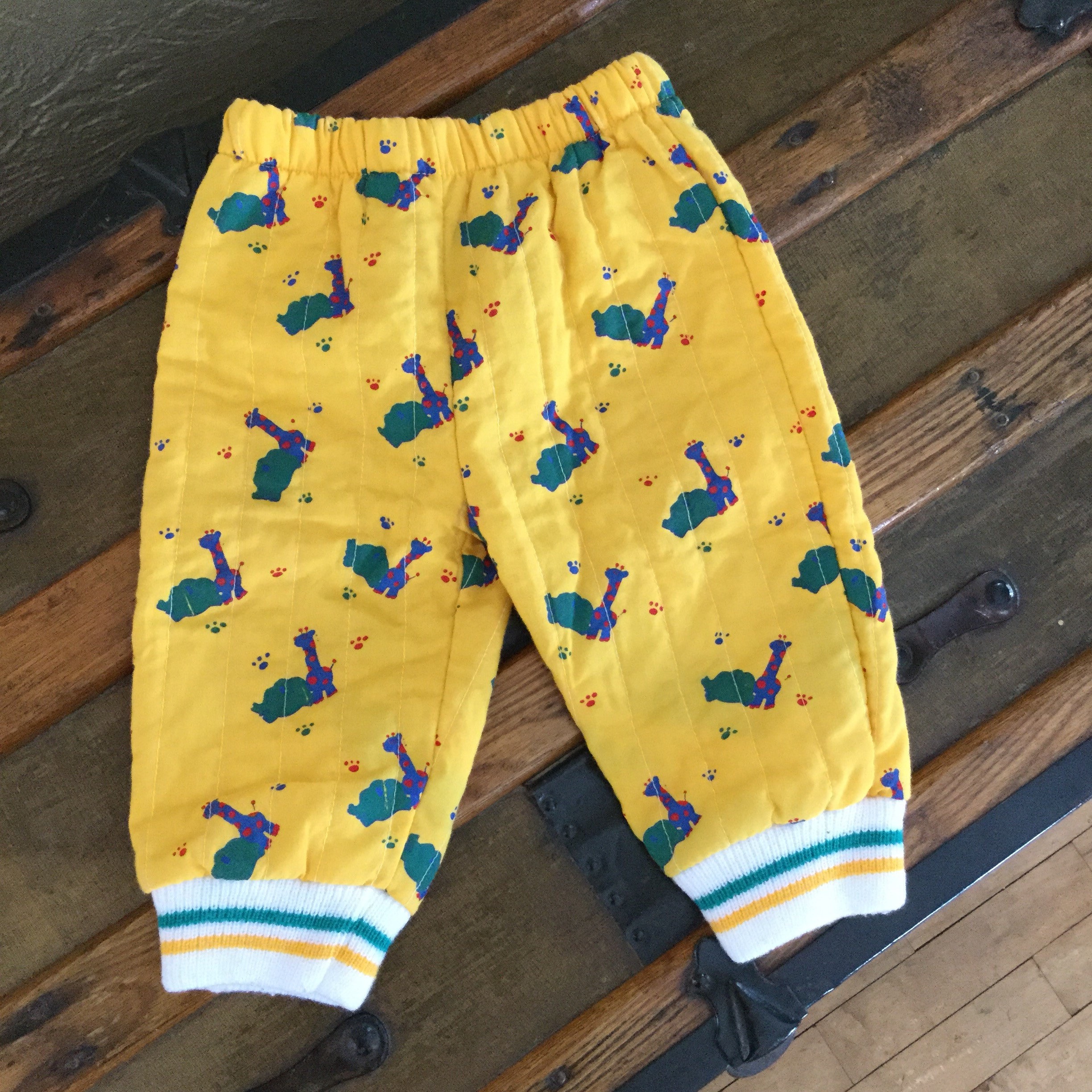 Vintage Quilted Giraffe Pants Yellow Giraffe Pants Giraffe Etsy