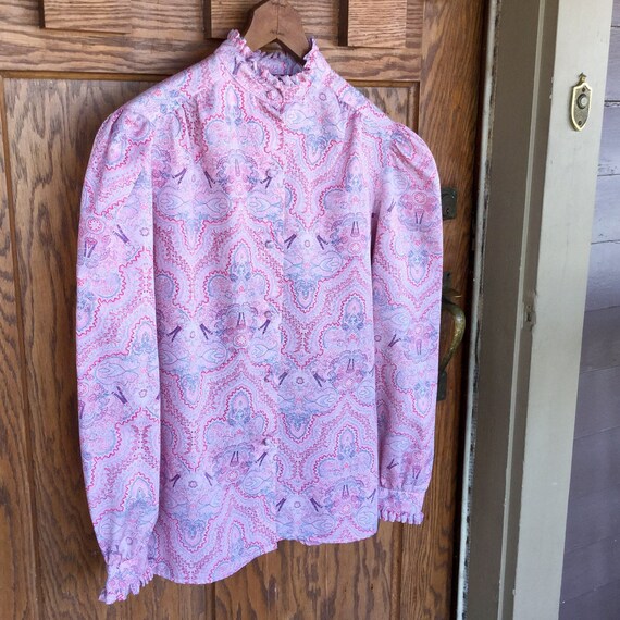 Vintage Silky Blouse - Vintage Secretary Blouse -… - image 4