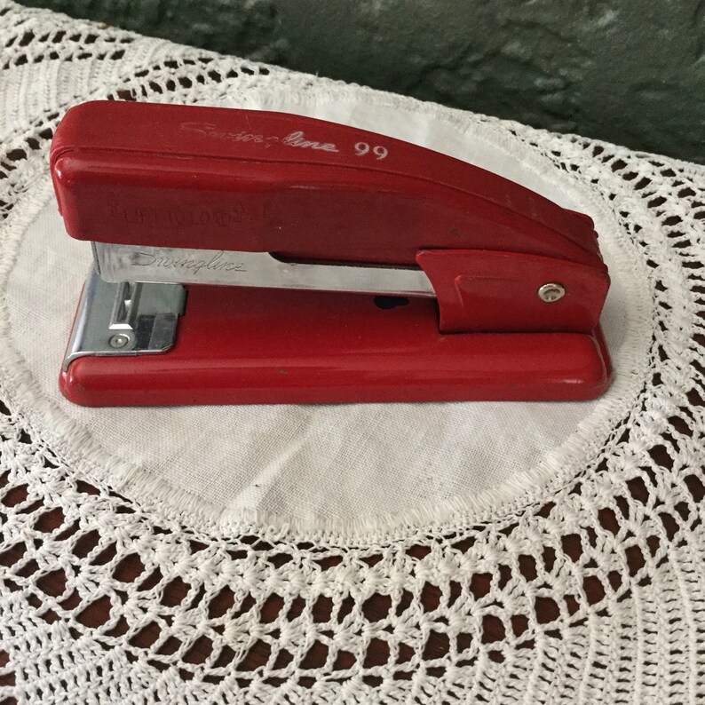 Small Vintage Stapler Red Swingline Stapler Red Vintage Etsy