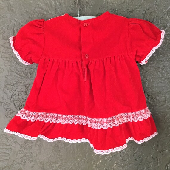 Vintage Red Velvet Dress - Baby Girls Red Velvet … - image 3