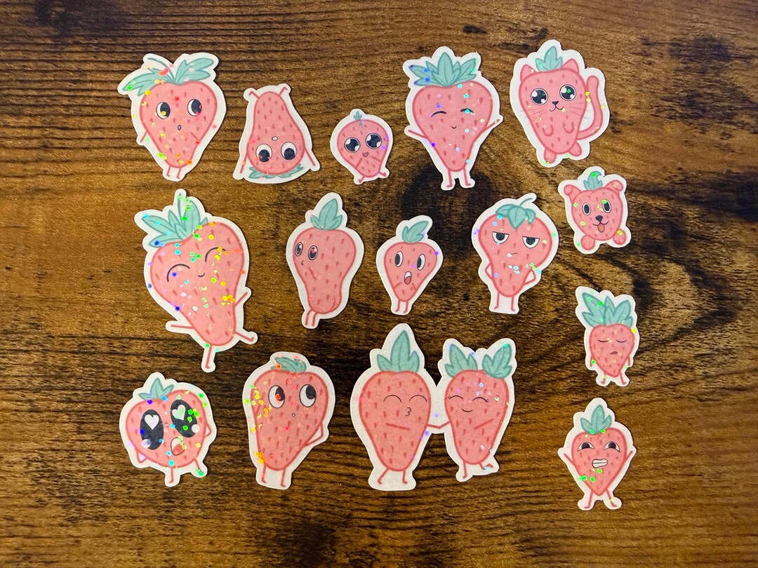 Strawberry Sticker Pack - Etsy