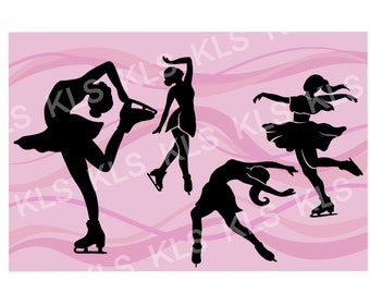 Figure skating silhouette cut files