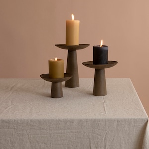 Set Of 3 Candleholder, Ceramic candle tray, Handmade Ceramics, Stoneware Candle Holders, advent candle holder image 1