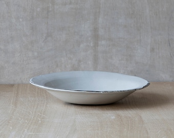 Ceramic Serving Bowl, White Pottery Bowl, Handmade Pottery, Ceramic Plate, Rustic Dinnerware, Dinner Plate, Rustic Bowl, Pasta Bowl