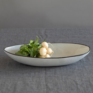 Large Oval Ceramic Serving Bowl, Modern Ceramic Bowl, Unique Fruit Bowl, Black Or White Bowl, Gift For Mom image 4