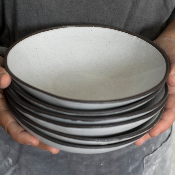 Weiße Keramik Suppenschalen Set