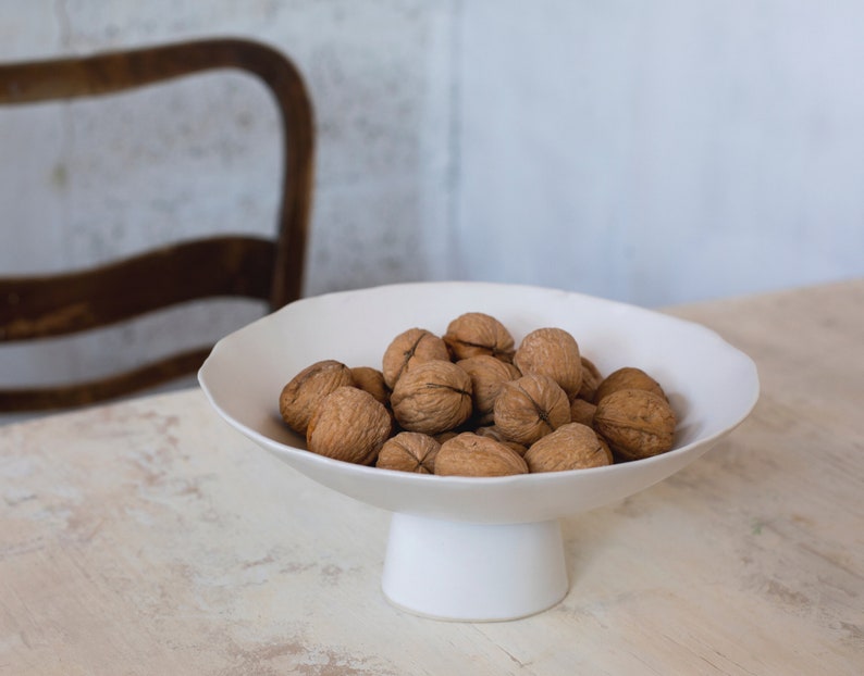 Bol à pied en céramique, bol sur pied en céramique, bol à pied en céramique Bol à fruits en céramique Poterie image 3