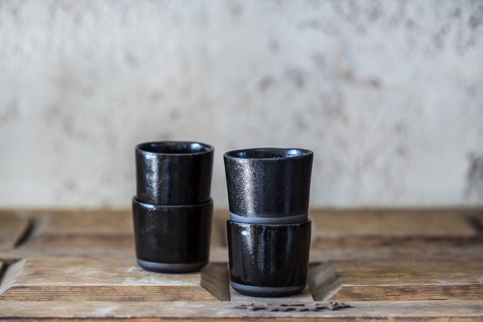 Ceramic Espresso Cups Set in Black Modern Espresso Cups Etsy