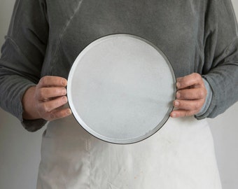 Salad Plate,Stoneware hand made pottery tableware,Stoneware Dinnerware Set, Dinner Plates ,Urban Kitchen, Black and White Salad Plate