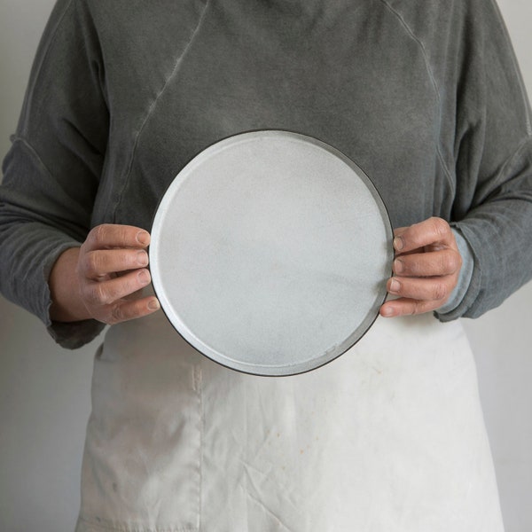 Salad Plate,Stoneware hand made pottery tableware,Stoneware Dinnerware Set, Dinner Plates ,Urban Kitchen, Black and White Salad Plate