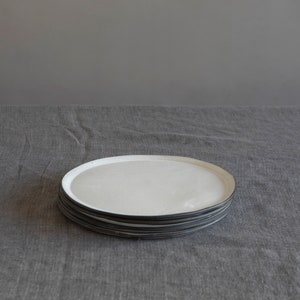 Ceramic White Plates, Rustic Plates, Dinnerware plate, Large Dinner Plates, Pottery Stoneware plates, Ceramic / Pottery Wedding Gif