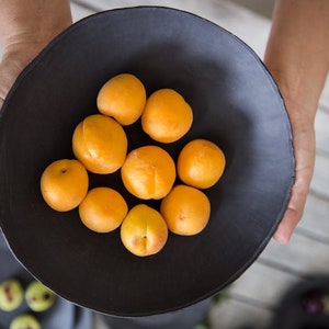 Black Ceramic Bowl | Modern Porcelain Bowl | Decorative Serving Bowl