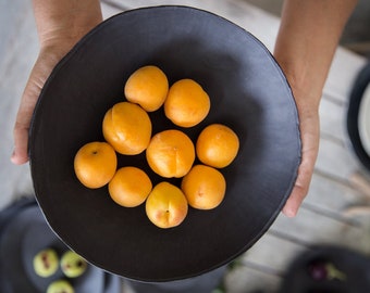 Black Ceramic Bowl | Modern Porcelain Bowl | Decorative Serving Bowl