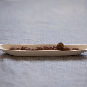 Set of 2 Oval Snack Serving Dish, Olives Tapas Bowls, Two Cheese Dip Plates, Black / White Stoneware Boat Serving Dish, Snack Server
