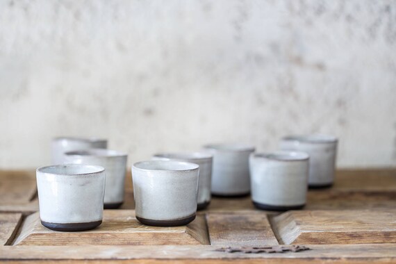 Round Short Espresso Cups, Cups Set and Saucers, Long Espresso Cup, Ceramic Espresso  Cups Set, White Cups, Wedding Gift 