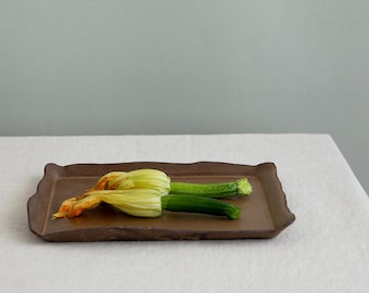 Handmade Minimalist Rectangular Ceramic Tray