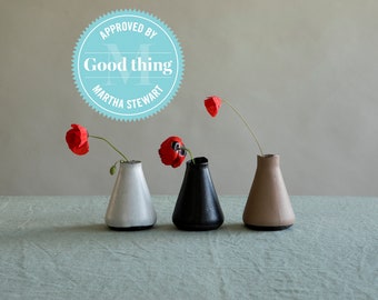 Black Ceramic Vase, Single Flower Vase, Minimalist Flower Vase,  Handmade Ceramic Vase, Decoration Flower Vase