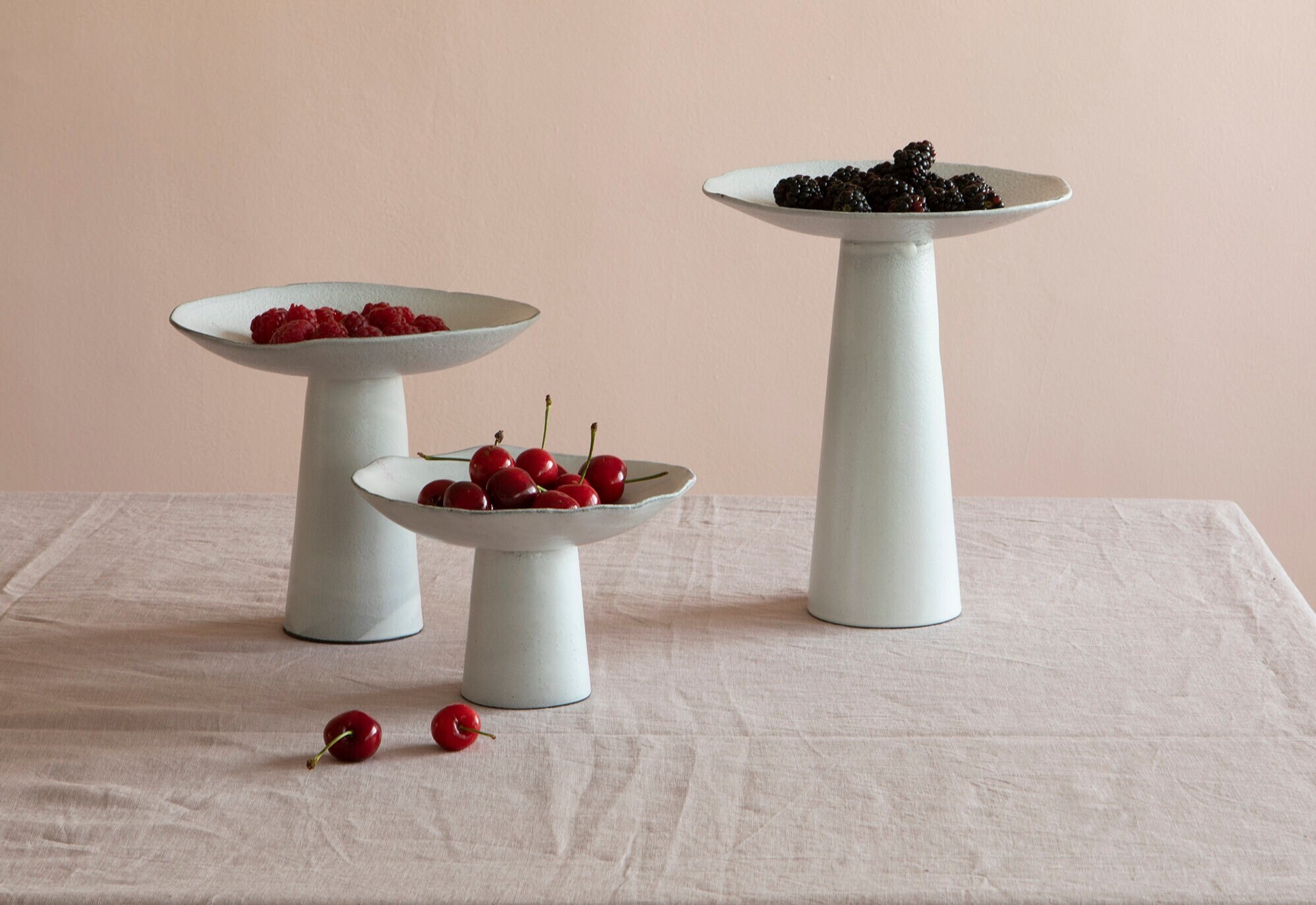 Ceramic serving stand, footed cake stand, decorative bowl, candy display, footed plate