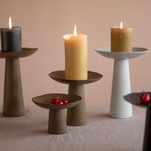 Set Of 3 Candleholder, Ceramic candle tray, Handmade Ceramics, Stoneware Candle Holders, advent candle holder image 4