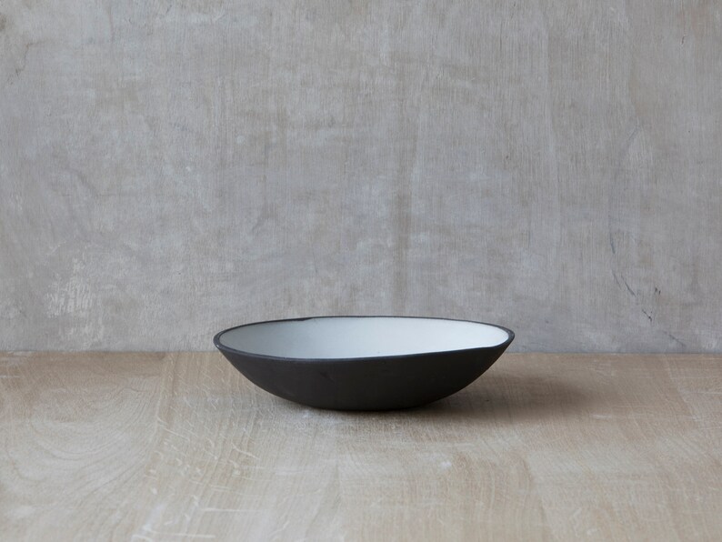 Ceramic Soup Bowl white And Black Ceramic Bowl Serving Bowl Etsy