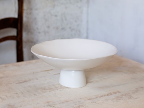 Ceramic Footed Bowl, ceramic pedestal bowl, Ceramic Footed Bowl Ceramic  Fruit Bowl Pottery