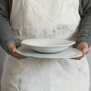 Ceramic Pasta Bowls Set, Serving Bowl, Ceramic Plates, Ceramic Bowl Set, Rustic Bowl, Modern Pottery, Stoneware Bowl, Wedding Gift image 5